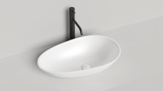 Раковина накладная Paola, 580x345x140 мм, S-Stone, Матовая, покраска RAL с внешней стороны