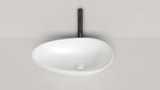 Раковина накладная Paola, 580x345x140 мм, S-Stone, Матовая, покраска RAL с внешней стороны