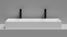Раковина накладная Sonata, 1195x450x130 мм, S-Stone, Матовая, Белая