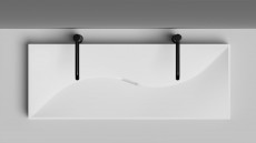 Раковина накладная Sonata, 1195x450x130 мм, S-Stone, Матовая, Белая