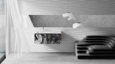 Раковина подвесная Onda, 2000x700x138 мм, S-Stone, Матовая, покраска по RAL полностью