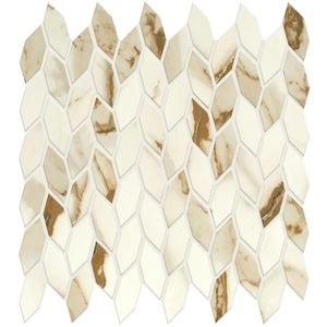 Marvel Calacatta Imperiale Mosaico Twist Shiny 30.5x30.5 - 8.5 мм