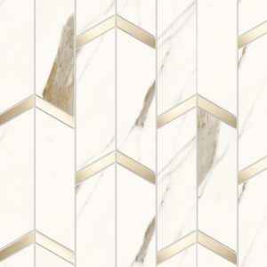 Marvel Calacatta Sublime Mosaico Chevron Lappato 46.3x19.2 - 9 мм