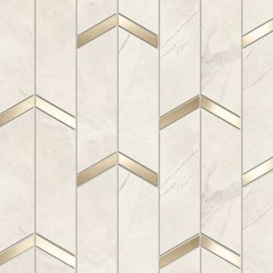 Marvel Calacatta Perla Mosaico Chevron Lappato 46.3x19.2 - 9 мм