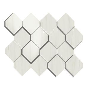 Marvel Bianco Dolomite Mosaico Esagono 3D 35.3x28.2 - 10 мм