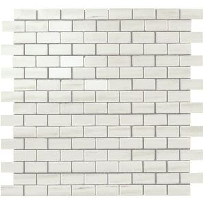 Marvel Bianco Dolomite Mosaico Lappato Burattato 29.8x29.8 - 10 мм