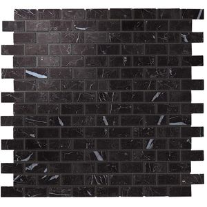 Marvel Nero Marquina Mosaico Lappato Burattato 29.8x29.8 - 10 мм